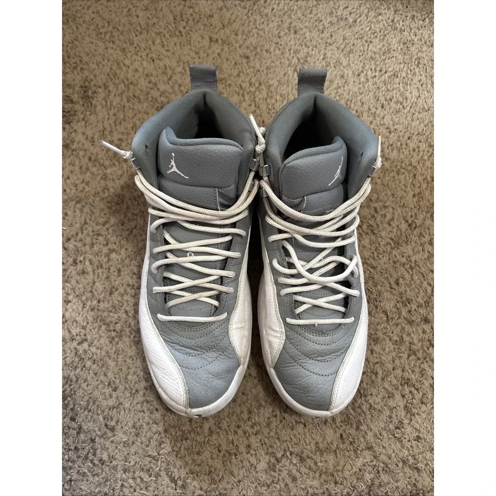 Size 11.5‎ - Jordan 12 Stealth 2022 Nike Gray White Leather Basketball Sneakers